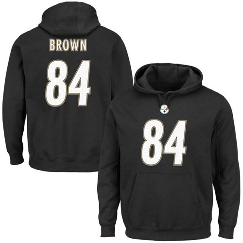 Nike Steelers #84 Antonio Brown Black Majestic Eligible Receiver II Name & Number NFL Hoodie